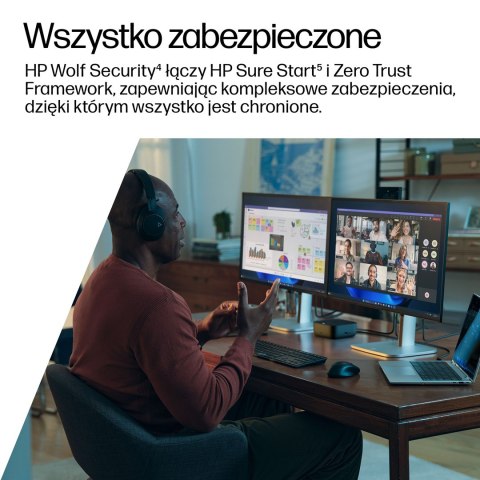 Stacja dokująca + zasilacz HP USB-C Dock G6 100W czarna 9X3V1UT#ABB Hewlett-Packard