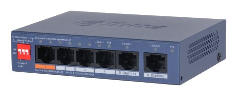 Dahua Technology CS4006-4ET2GT-60 przełącznik sieciowy Zarządzany L2 Gigabit Ethernet (10/100/1000) Obsługa PoE Niebieski DAHUA