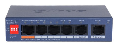 Dahua Technology CS4006-4ET2GT-60 przełącznik sieciowy Zarządzany L2 Gigabit Ethernet (10/100/1000) Obsługa PoE Niebieski DAHUA