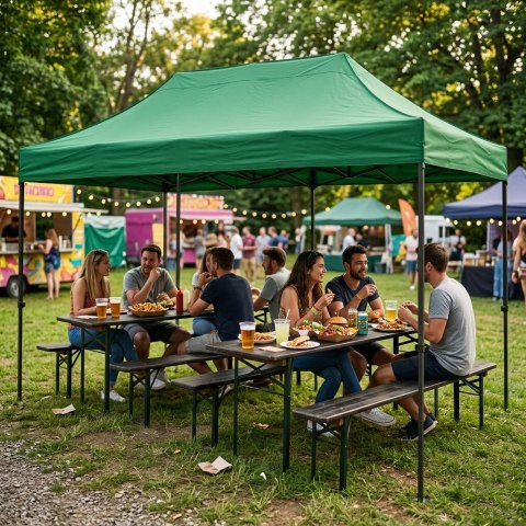 Pawilon ogrodowy eventowy automatyczny samorozkładalny namiot 3x6 m zielony MultiGarden MultiGarden