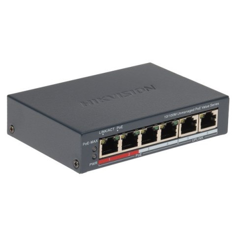 SWITCH POE DS-3E0106P-E/M(B) 4-PORTOWY Hikvision Hikvision