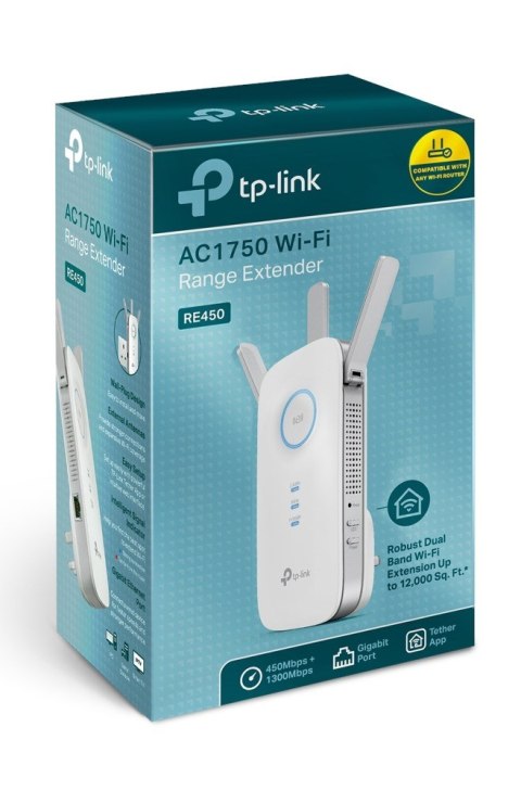 TP-LINK RE450 Wzmacniacz sieciowy 10,100,1000 Mbit/s Biały TP-LINK