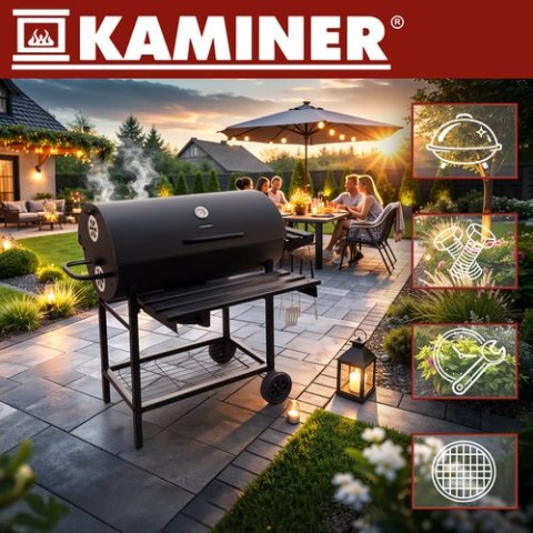 Grill ogrodowy z pokrywą 108x67x96cm Kaminer KAMINER