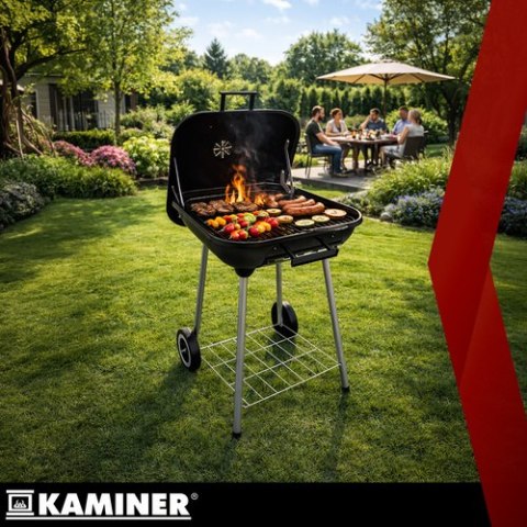 Grill ogrodowy z pokrywą53x77x46cm Kaminer KAMINER