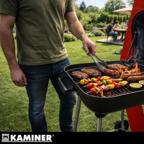 Grill ogrodowy z pokrywą53x77x46cm Kaminer KAMINER