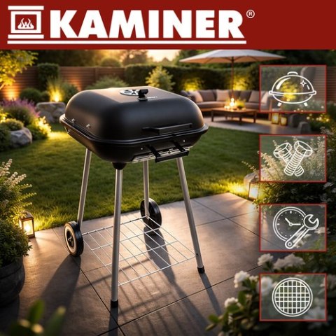 Grill ogrodowy z pokrywą53x77x46cm Kaminer KAMINER