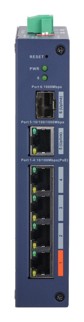 Dahua Technology CHS4106-4ET-60 przełącznik sieciowy Zarządzany L2 Fast Ethernet (10/100) Obsługa PoE Desktop Niebieski DAHUA