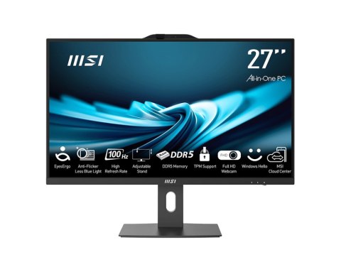 MSI AIO PRO AP272P 14M-886XEU i7-14700 27" IPS LED FHD Non-Touch Anti-Glare 16GB SSD1TB M.2 AX211 WiFi 6E NoOS Black / without m MSI