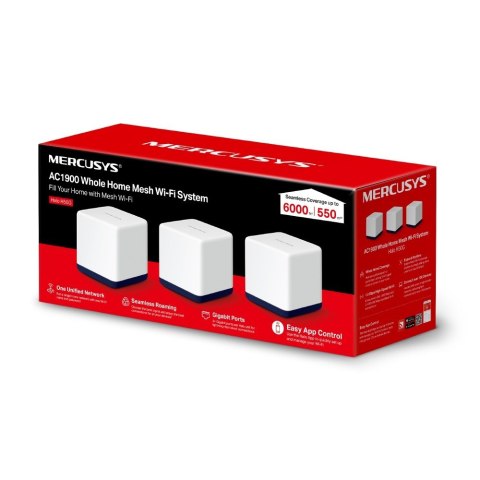 Mercusys Halo H50G (3-pack) Dual-band (2.4 GHz/5 GHz) Wi-Fi 5 (802.11ac) Biały Wewnętrzny MERCUSYS