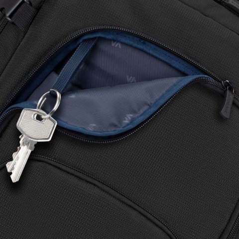 RIVACASE PLECAK PODRÓŻNY NA LAPTOP 17,3" TEGEL, CZARNY, 23L, MATERIAŁ WODOODPORNY, KIESZENIE NA UBRANIA, TABLET, SMARTFON RivaCase