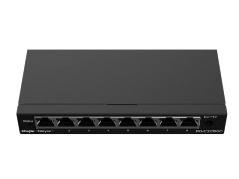 Ruijie Networks RG-ES208GC przełącznik sieciowy Zarządzany L2 Gigabit Ethernet (10/100/1000) Szary Ruijie
