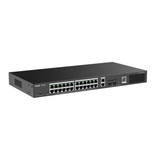 Ruijie Networks RG-ES228GS-P łącza sieciowe Zarządzany Gigabit Ethernet (10/100/1000) Obsługa PoE Czarny Ruijie
