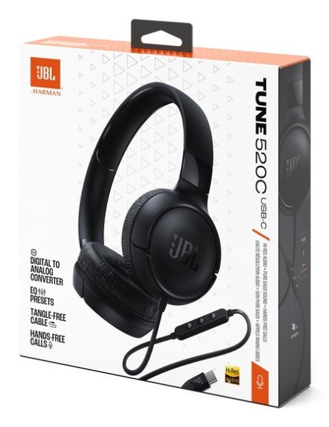 Słuchawki przewodowe JBL Tune 520 USB-C Czarne JBL