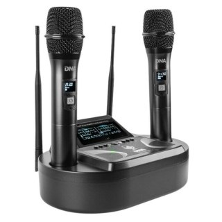 UMA VOCAL SET - Podwójny zestaw bezprzewodowy 2x mikrofon doręczny + odbiornik wraz ze stacją ładowania mikrofonów DNA PROFESSIONAL