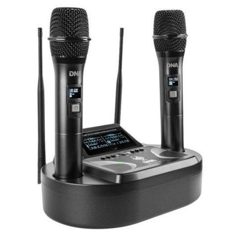 UMA VOCAL SET - Podwójny zestaw bezprzewodowy 2x mikrofon doręczny + odbiornik wraz ze stacją ładowania mikrofonów DNA PROFESSIONAL