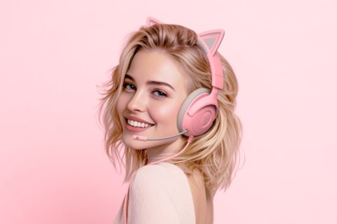 Zestaw słuchawkowy Razer Gaming Kraken Kitty V3 X Przewodowe Nauszne Mikrofon Kwarc RAZER