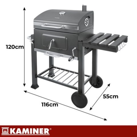 Grill ogrodowy z pokrywą 114x67x120cm Kaminer KAMINER
