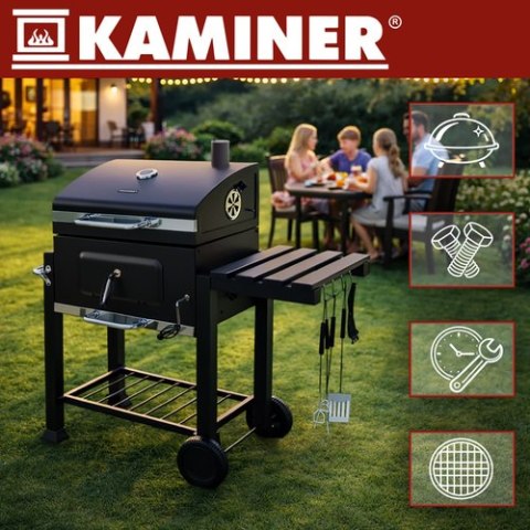 Grill ogrodowy z pokrywą 114x67x120cm Kaminer KAMINER