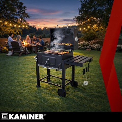 Grill ogrodowy z pokrywą 114x67x120cm Kaminer KAMINER