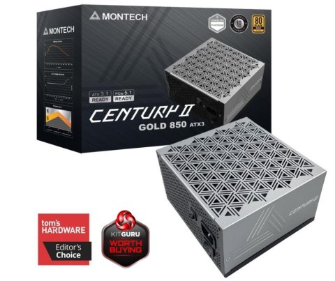 Montech CENTURY II moduł zasilaczy 850 W 20+4 pin ATX ATX Srebrny, Czarny Montech