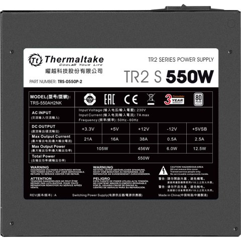 Thermaltake TR2 S 550W moduł zasilaczy 20+4 pin ATX ATX Czarny Thermaltake