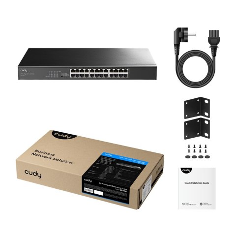 Cudy GS1024L przełącznik sieciowy Gigabit Ethernet (10/100/1000) 1U Czarny CUDY