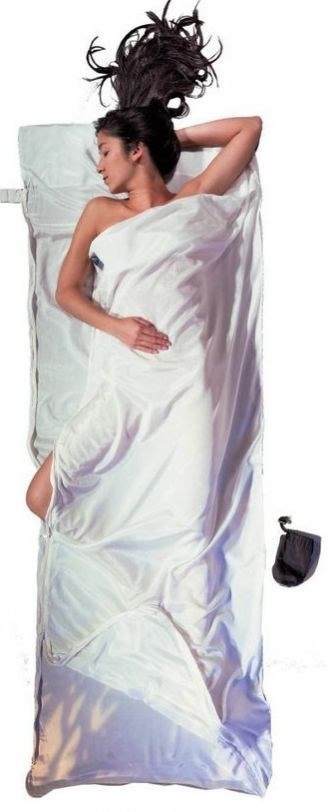 Wkładka do śpiwora z zamkniem dwukierunkowym Cocoon TravelSheet Coupler Silk/Cotton, natural COCOON