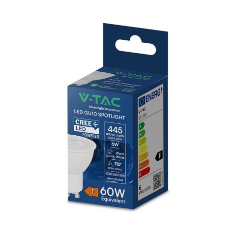 Żarówka LED V-TAC CREE CHIP 6W GU10 110st VT-247 3000K 445lm 6 lat gwarancji