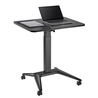 Mobilne biurko stolik na laptop Maclean, czarne, pneumatyczna regulacja wysokości, 80x52cm, 8kg max, 109cm wys, MC-453B Maclean