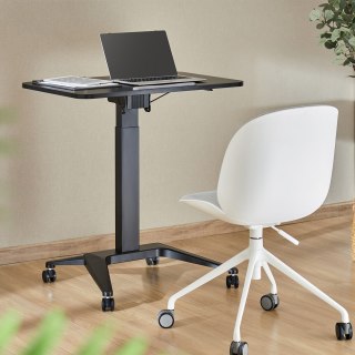 Mobilne biurko stolik na laptop Maclean, czarne, pneumatyczna regulacja wysokości, 80x52cm, 8kg max, 109cm wys, MC-453B Maclean