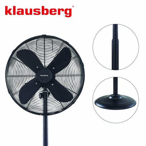 Wentylator stojący, metalowy, czarny, średnica 16 cali, klausberg, kb-7860 Klausberg