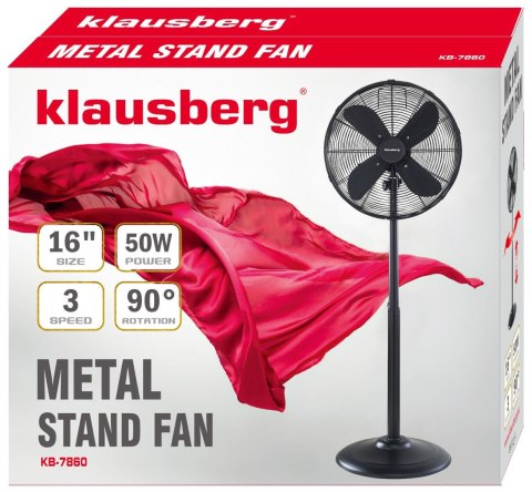 Wentylator stojący, metalowy, czarny, średnica 16 cali, klausberg, kb-7860 Klausberg