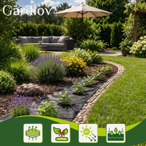 Agrowłóknina czarna 1,6x20m 50g/m2 Gardlov GARDLOV