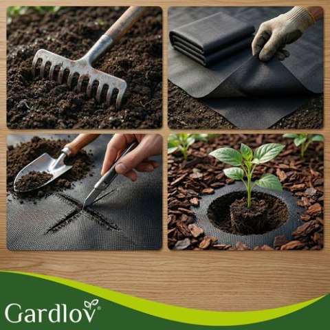 Agrowłóknina czarna 1,6x20m 50g/m2 Gardlov GARDLOV