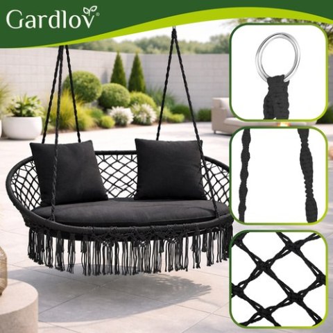 Huśtawka bocianie gniazdo podwójna czarna Gardlov GARDLOV
