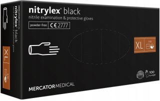 Rękawice nitrylowe czarne mercator nitrylex black rozmiar xl 100 szt. MERCATOR