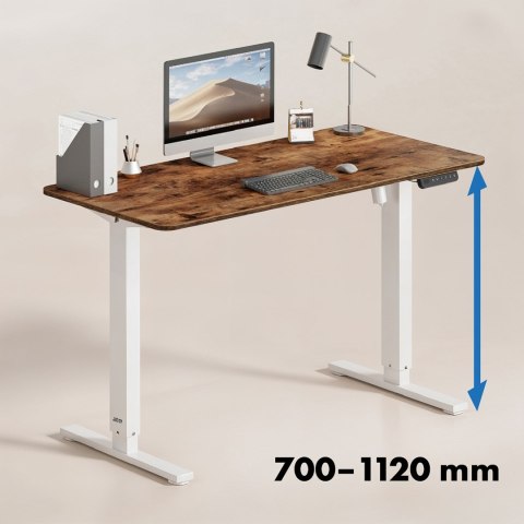 ERGO OFFICE BIURKO ELEKTRYCZNE REGULACJA MAX WYS. 1160MM, MAX - 80 KG, BEZ BLATU DO PRACY STOJĄCO SIEDZĄCEJ, BIAŁE ER-400 W Ergo office