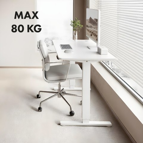 ERGO OFFICE BIURKO ELEKTRYCZNE REGULACJA MAX WYS. 1160MM, MAX - 80 KG, BEZ BLATU DO PRACY STOJĄCO SIEDZĄCEJ, BIAŁE ER-400 W Ergo office