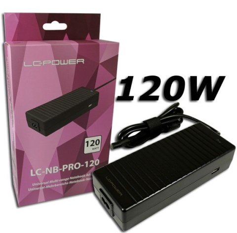 LC-Power LC-NB-PRO-120 adapter zasilający/ inwentor Wewnętrzna 120 W Czarny LC-POWER