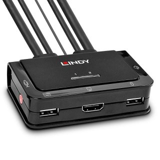 LINDY KVM Switch Compact 2 Port HDMI USB 2.0 & Audio LINDY