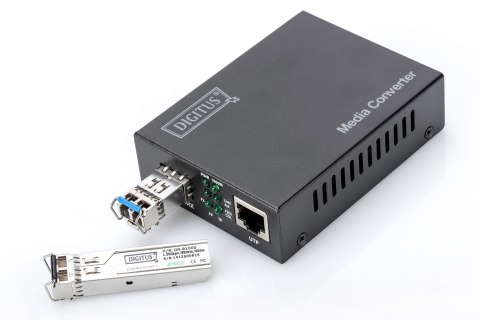 Media konwerter RJ45 10/100/1000Base-T na SFP 1000Base-SX/LX (bez modułu SFP) DIGITUS