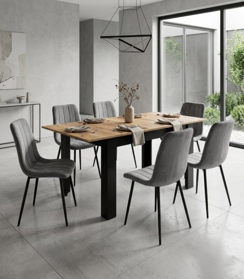 Stół rozkładany prostokątny 120-160x80 cm do kuchni jadalni dla 4-6 osób dąb craft LEOBERT