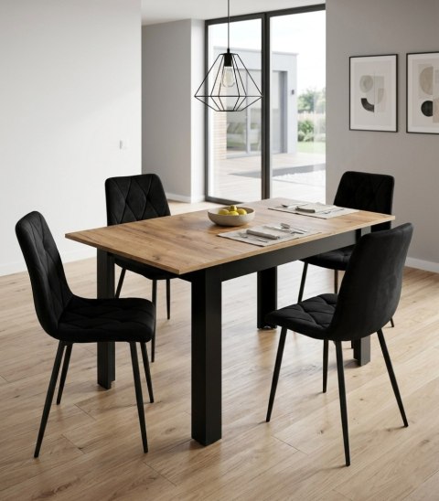 Stół rozkładany prostokątny 120-160x80 cm do kuchni jadalni dla 4-6 osób dąb craft LEOBERT