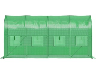 Szklarnia tunel ogrodowy foliowy 4x2x2 m 8 m² metalowy stelaż folia UV 2 wejścia Bauerkraft