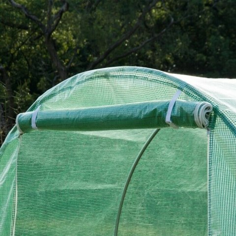 Szklarnia tunel ogrodowy foliowy 4x2x2 m 8 m² metalowy stelaż folia UV 2 wejścia Bauerkraft
