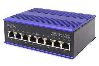 ASSMANN Electronic DN-651121 przełącznik sieciowy Gigabit Ethernet (10/100/1000) Obsługa PoE Czarny, Niebieski DIGITUS