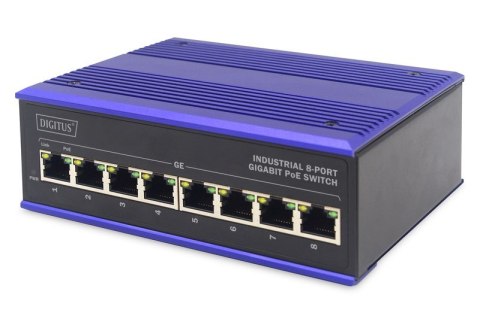 ASSMANN Electronic DN-651121 przełącznik sieciowy Gigabit Ethernet (10/100/1000) Obsługa PoE Czarny, Niebieski DIGITUS
