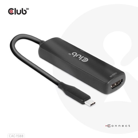 CLUB3D CAC-1588 adapter kablowy 0,17 m USB Type-C HDMI Czarny Club 3D