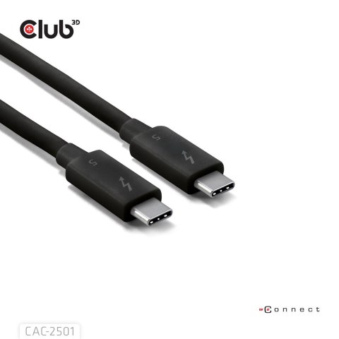 CLUB3D CAC-2501 kabel Thunderbolt 1 m 120 Gbit/s Czarny Club 3D