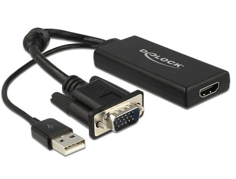 DeLOCK 0.25m VGA+USB2.0-A/HDMI 0,25 m VGA (D-Sub) + USB Czarny DELOCK
